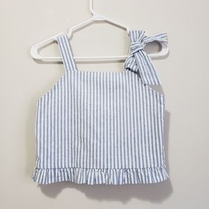 Habitual striped smocked back crop top